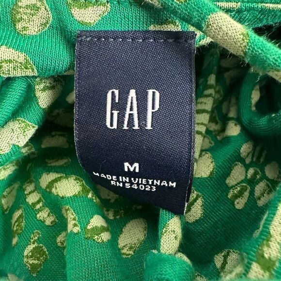 Gap Women's M Cinch Chest Slip Dress Green Cream Leaf Print Fairycore Coquette - Picture 5 of 9
